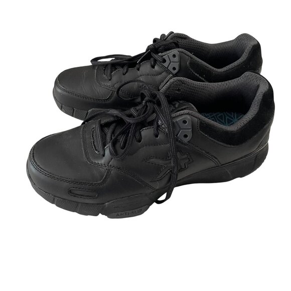 Kuru Kinetic 2 Anti Slip Sneakers Size 8 Womens Black Leather Lace Up Shoes - Picture 1 of 7